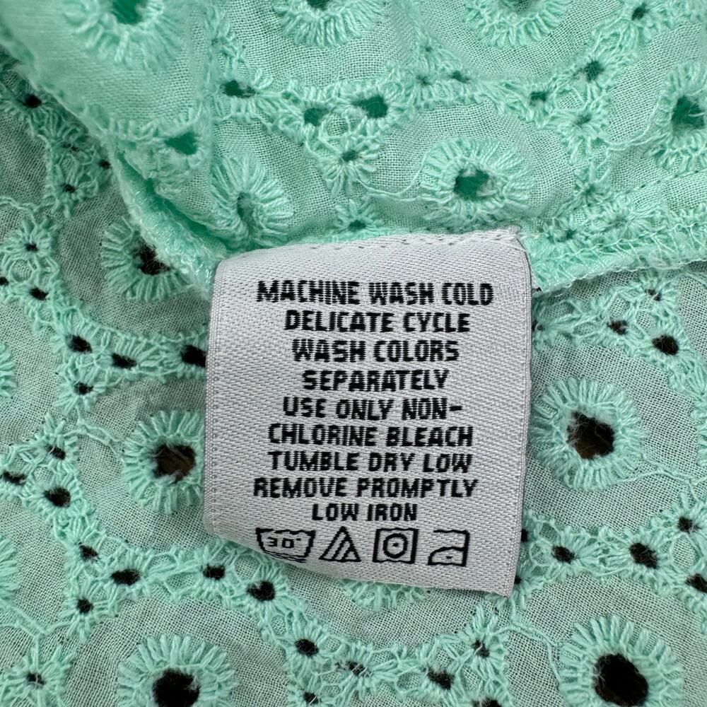 Jessica London Size 16 mint sorbet button up eyelet top 100% Cotton - Picture 5 of 11